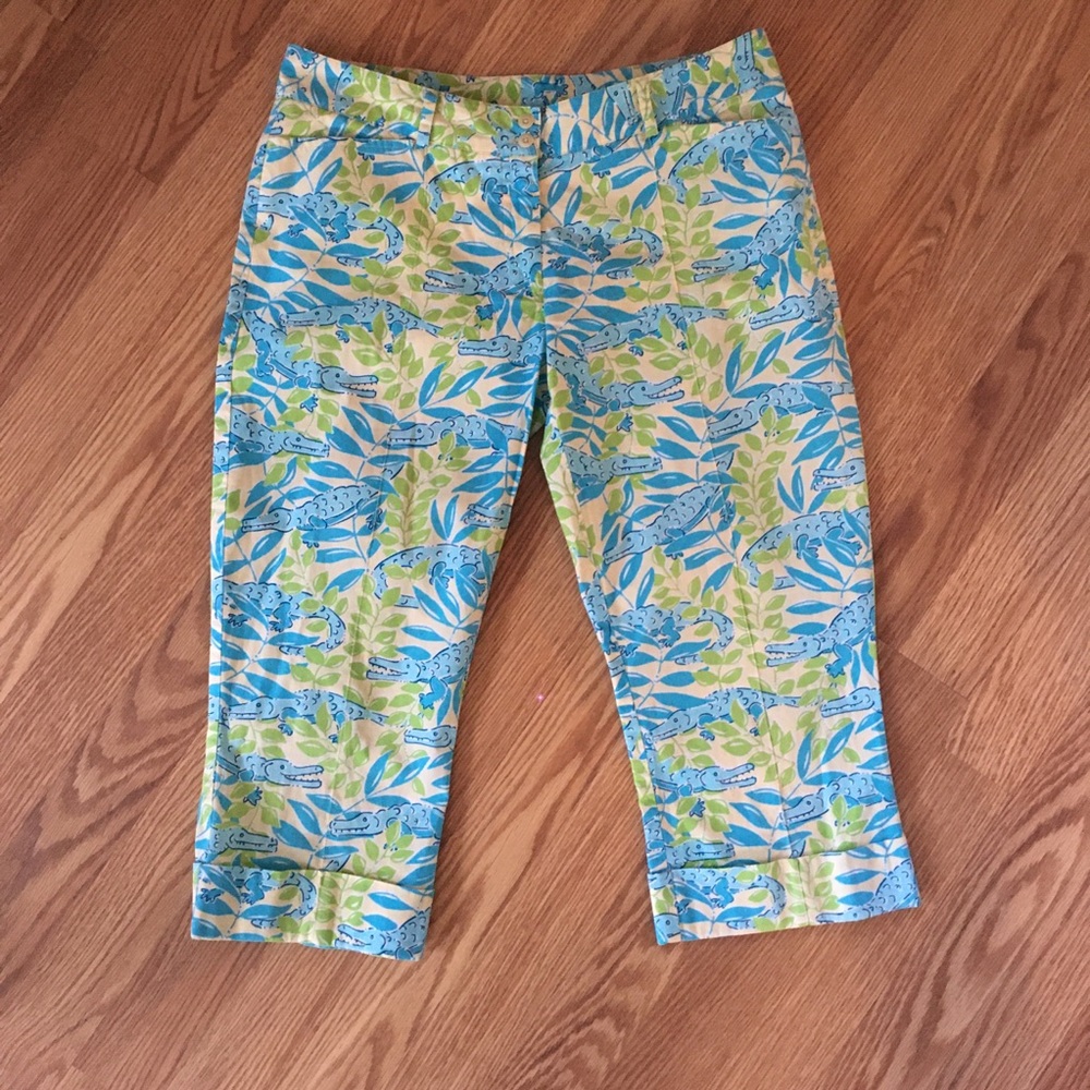 Lilly Pulitzer Vintage alligator‎ Pedal Pusher Cropped Pant sz 0